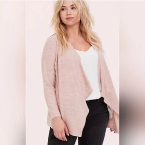 Torrid Soft Pink Super Soft Plush Open Front Cardigan